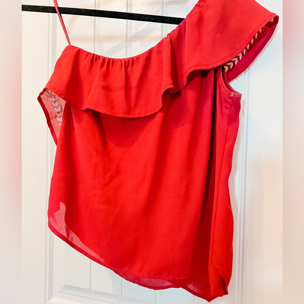 Express | Wine Red One-Shoulder Top | Size XS - Picture 2 of 2